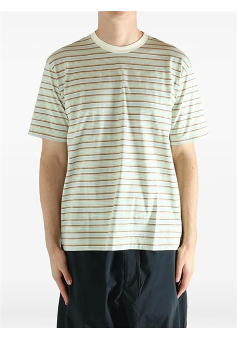 t-shirt uomo menta AURALEE | A26ST02GJFADE MINT STRIPE